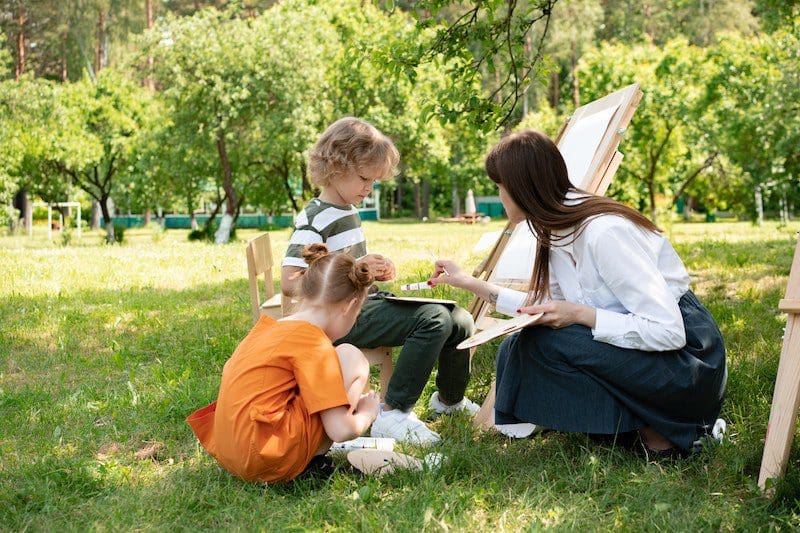 nature and art with kids