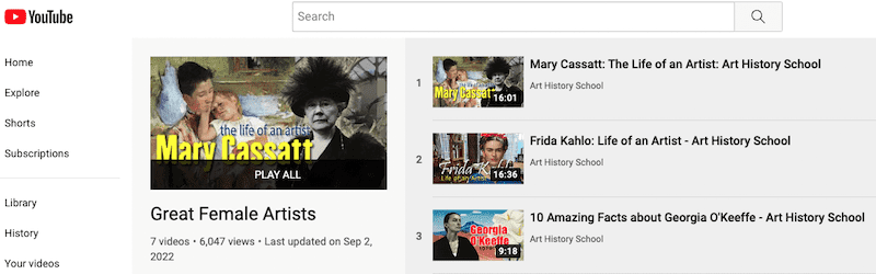 videos on female artists